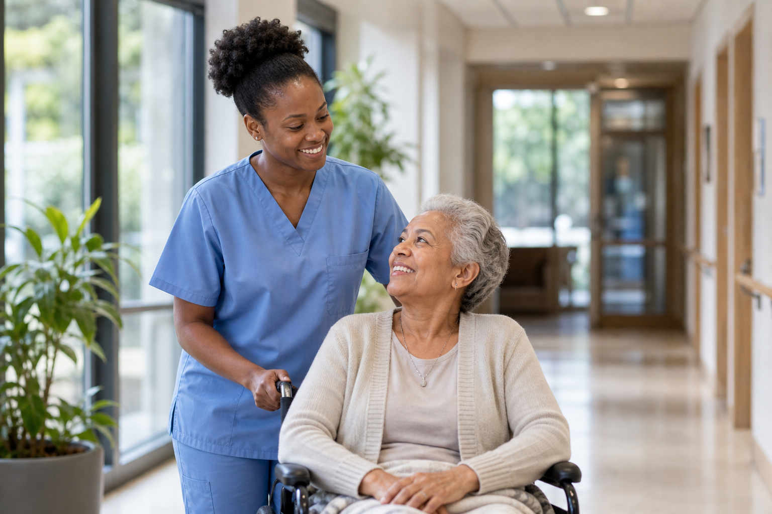 CNA supporting a patient